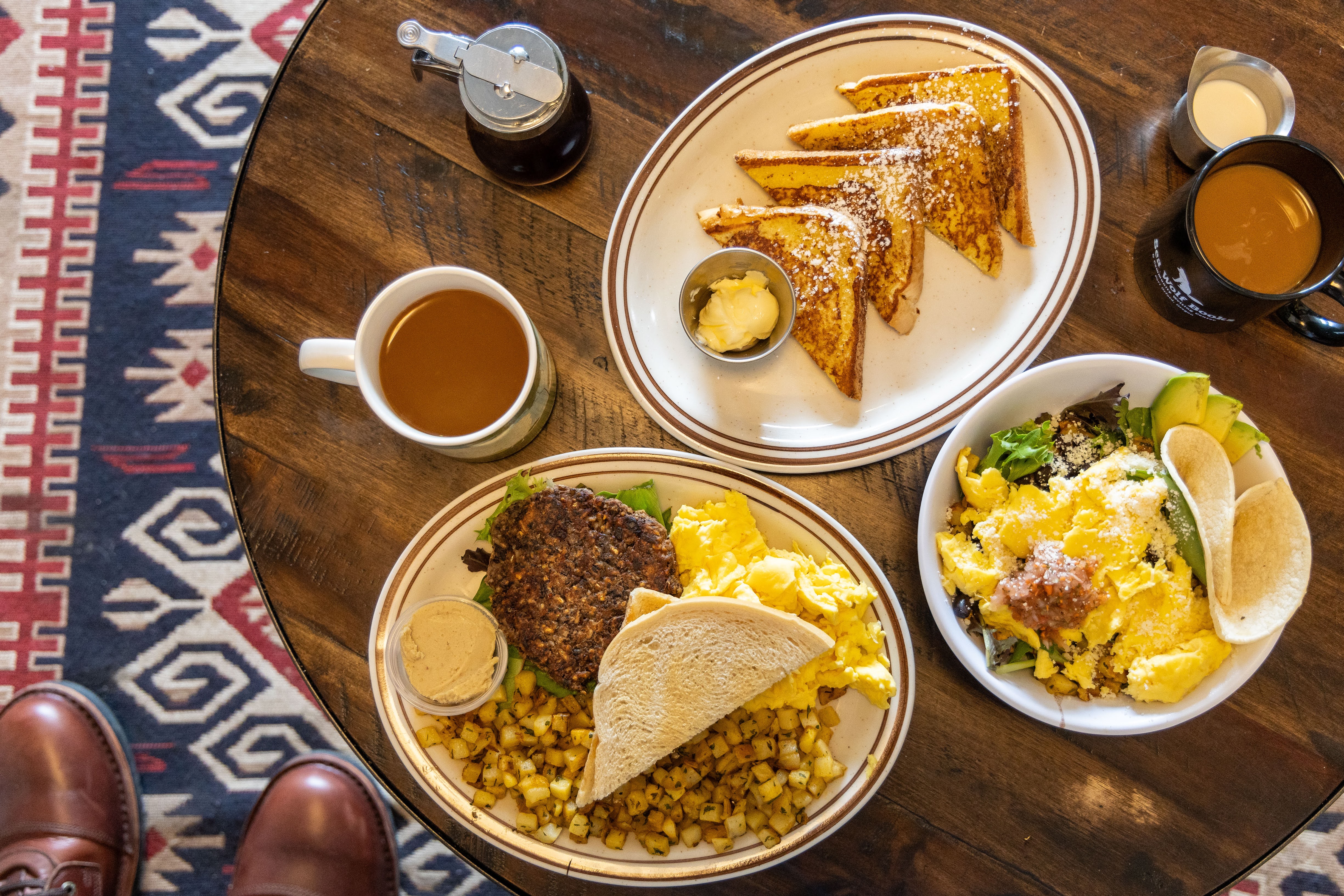 Breakfast spread at a Southern Oregon Coast cafe