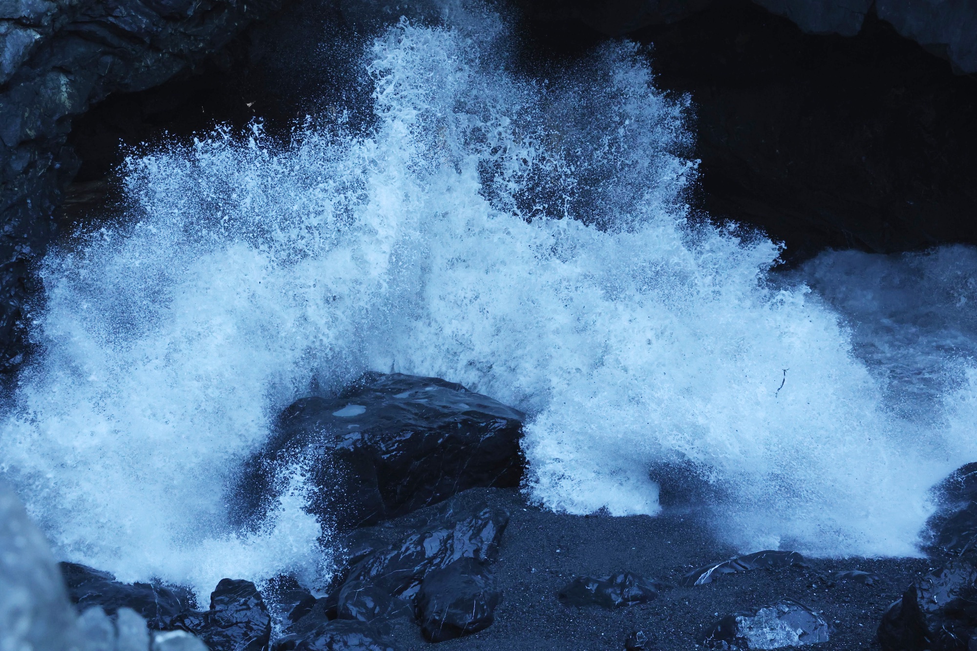 Waves crashing on rocks at Port Orford